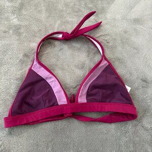 Patagonia Swimsuit Bikini Top size LARGE Pink Purple Triangle